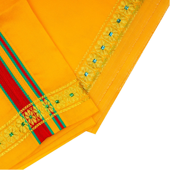 Angavastram - 1.5 Mtr | Rudraksha & Jari Border Design Towel/ Thundu for Deity - Bhagwan Vastra