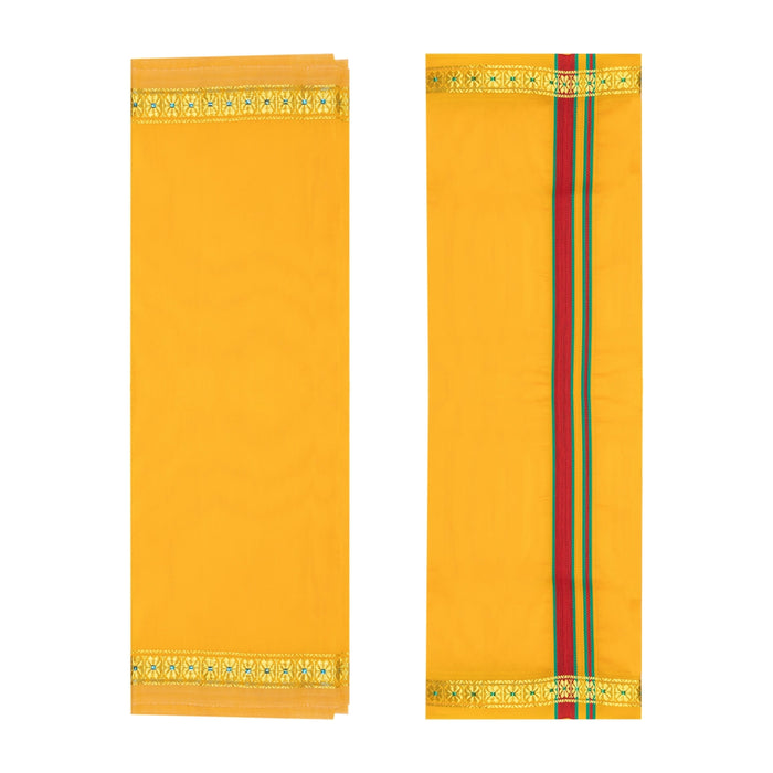 Angavastram - 1.5 Mtr | Rudraksha & Jari Border Design Towel/ Thundu for Deity - Bhagwan Vastra