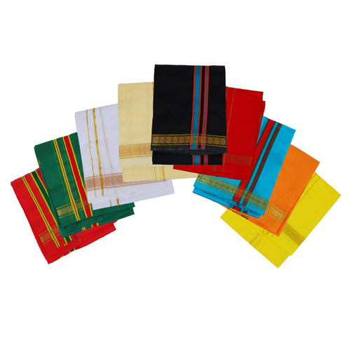 Navagraha Vastram - 1 Mtr  - Rudraksha Border |  Navagraha Cloth Set/ Navagraha Colour Clothes for Deity - Bhagwan Vastra