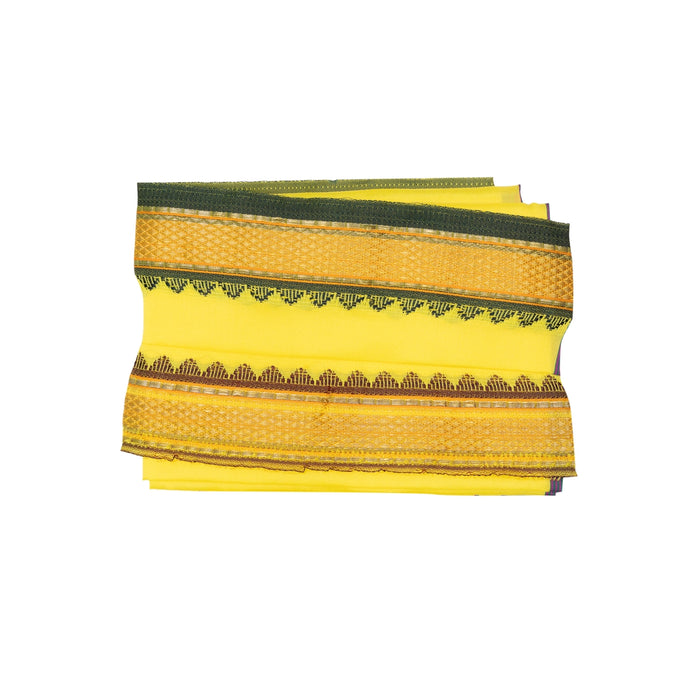 Ganesh Vastra Pair - 3 x 2 Feet | Jari Border Design Ganpati Vastra/ Veshti With Angavastra for Vinayagar - Bhagwan Vastra