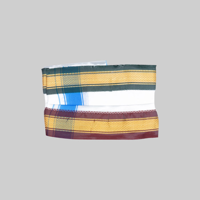 Ganesh Vastra Pair - 3 x 2 Feet | Jari Border Design Ganpati Vastra/ Veshti With Angavastra for Vinayagar - Bhagwan Vastra