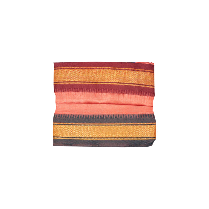 Ganesh Vastra Pair - 3 x 2 Feet | Jari Border Design Ganpati Vastra/ Veshti With Angavastra for Vinayagar - Bhagwan Vastra