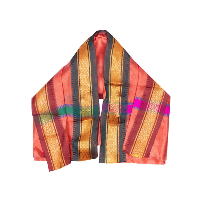 Ganesh Vastra Pair - 3 x 2 Feet | Jari Border Design Ganpati Vastra/ Veshti With Angavastra for Vinayagar - Bhagwan Vastra