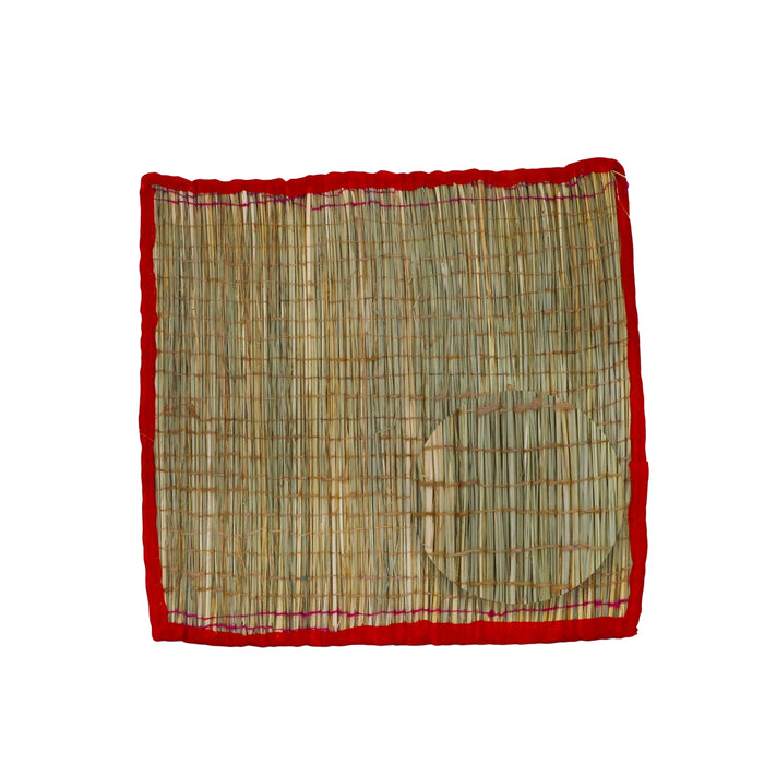 Darbasanam with Border - 2 x 1.75 Feet | Handmade Korai Pai/ Yoga Mat for Meditation - Yoga Mat & Aasan