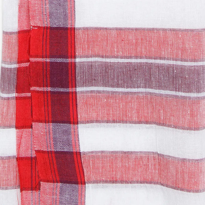 Ganesh Vastra - 4 x 9 Inches | Ganpati Dhoti/ White & Red Colour Pillaiyar Thundu/ Angavastra for Deity - Bhagwan Vastra