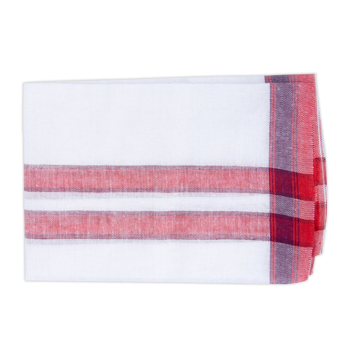 Ganpati Vastra - 10 x 7 Inches | Pillaiyar Thundu/ White And Red Ganesh Angavastra for Deity - Bhagwan Vastra