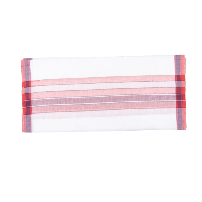 Ganesha Vastra - 4 x 6 Inches | Pillaiyar Thundu/ Half White with Red Colour Cotton Angavastram for Deity - Bhagwan Vastra