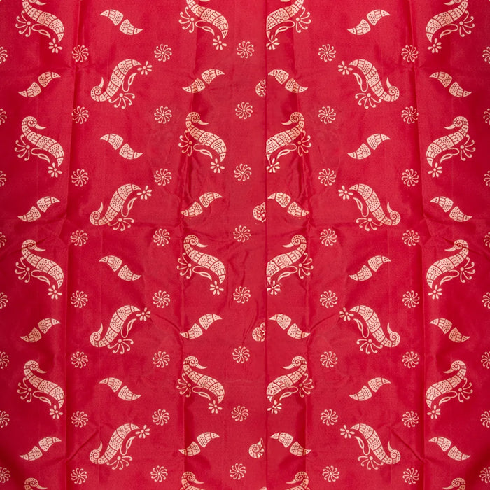 Lakshmi Murti Design Pooja Screen- 5 X 3.5 Feet | Satin Curtain/ Temple Screen/Decorative Curtain For Pooja Room - Deity Curtain