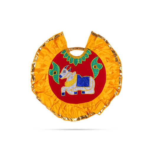Shivling & Nandi Design Aalavattam Visiri - 1.5 Feet | Velvet Hand Fan/ Embroidered Pooja Fan For Aarti Rituals - Pooja Accessories