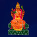 Kamakshi Amman Design Pooja Screen- 5 X 3.5 Feet | Satin Curtain/ Temple Screen/ Decorative Curtain For Home - Deity Curtain