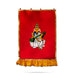 Saraswati Murti Design Pooja Screen- 5 X 3.5 Feet | Satin Curtain/ Temple Screen/ Decorative Curtain For Home - Deity Curtain