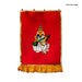 Saraswati Murti Design Pooja Screen- 5 X 3.5 Feet | Satin Curtain/ Temple Screen/ Decorative Curtain For Home - Deity Curtain