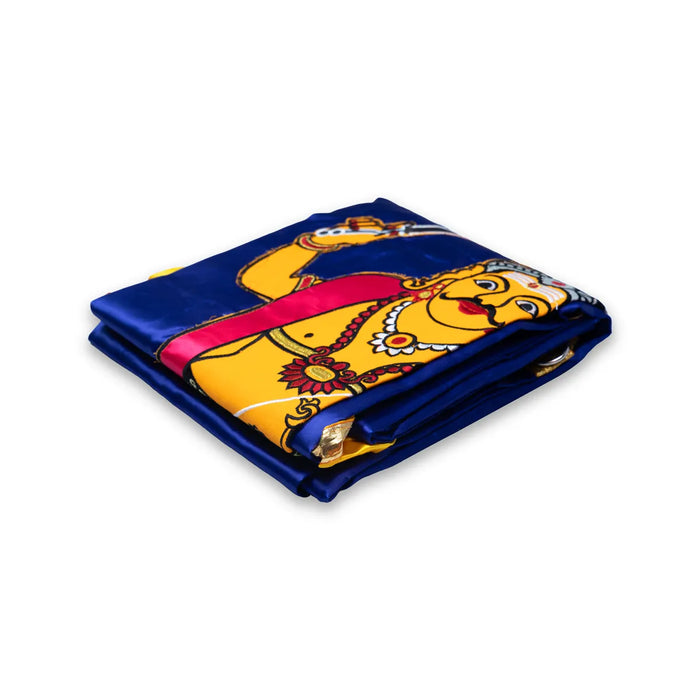 Madurai Veeran Design Pooja Screen – 6 X 4 Feet | Temple Curtain / Satin Pooja Screen / Decorative Pooja Mandir Curtain