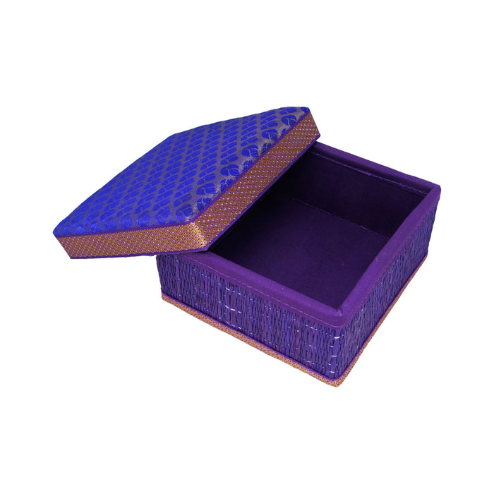 Pooja Box - 4 x 6 Inches | Korai Box with Lid/ Return Gift/ Square Shape Storage Box for Home - Pooja Box & Paduka