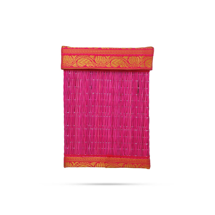 Grass Storage Box with Lid - 7 x 5.5 Inches | Korai Box with Lid/ Gift Box/ Pooja Box for Home/ 430 Gms - Pooja Box & Paduka