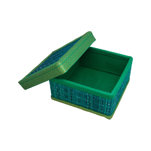 Pooja Box - 3 x 6 Inches | Korai Box with Lid/ Return Gift/ Square Shape Storage Box for Home - Pooja Box & Paduka