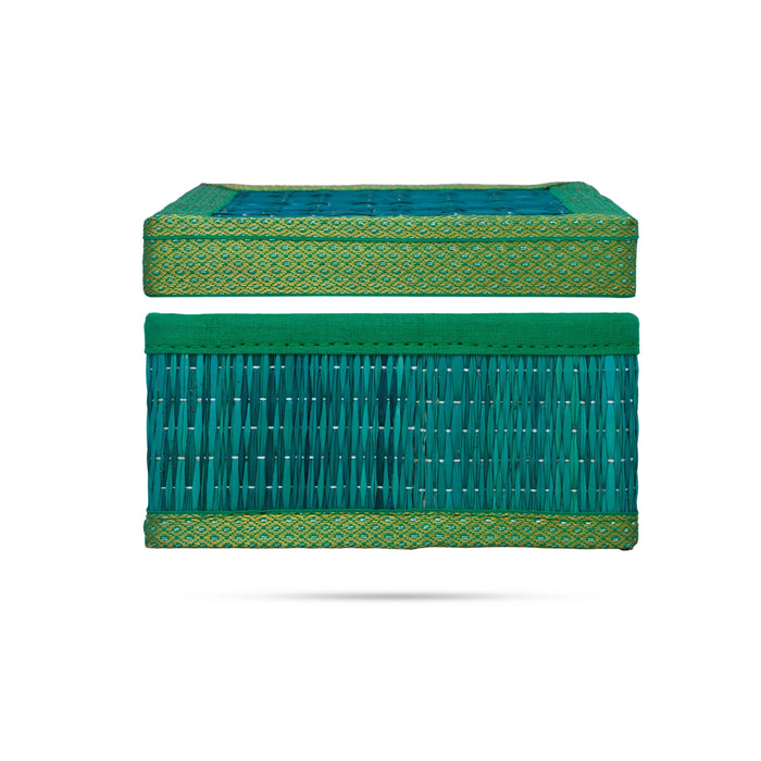 Pooja Box - 3 x 6 Inches | Korai Box with Lid/ Return Gift/ Square Shape Storage Box for Home - Pooja Box & Paduka