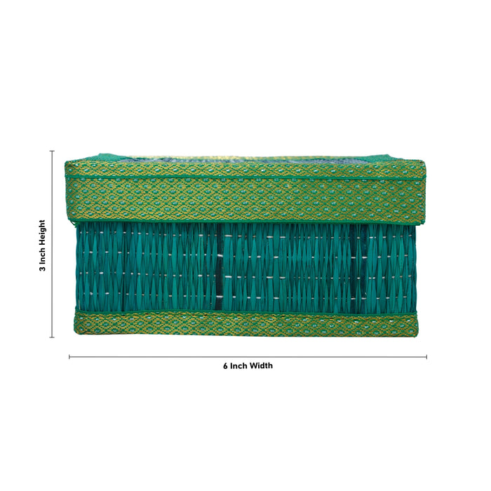 Pooja Box - 3 x 6 Inches | Korai Box with Lid/ Return Gift/ Square Shape Storage Box for Home - Pooja Box & Paduka