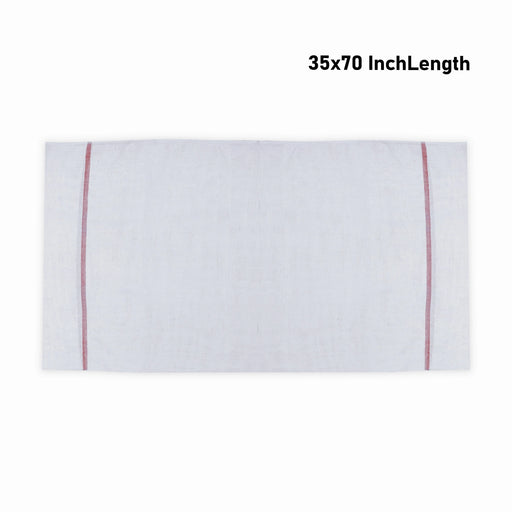 Towel - 35 x 70 Inches | White Angavastram / Thundu / Kasavu Shawl for Men - Shawls & Towels