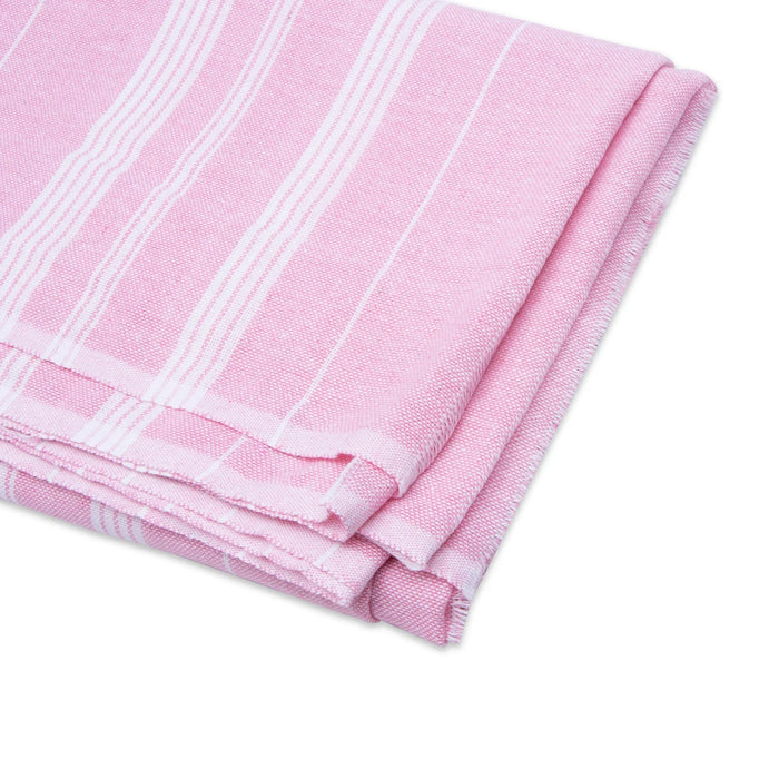 Towel - 54 x 29 Inches | Pink Colour Angavastram/ Cotton Thundu / Kasavu Shawl for Men - Shawls & Towels