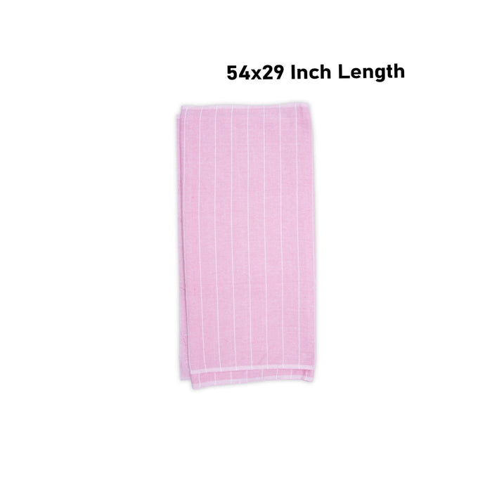 Towel - 54 x 29 Inches | Pink Colour Angavastram/ Cotton Thundu / Kasavu Shawl for Men - Shawls & Towels