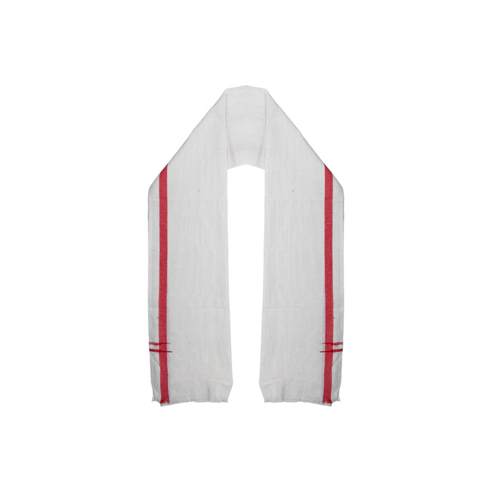 Towel - 37 Inches| Half White Colour Angavastram / Chittai Kasavu Shawl for Men