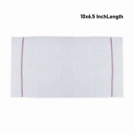 Towel - 10 x 6.5 Inches | White Colour Angavastram / Kasavu Shawl for Men - Shawls & Towels