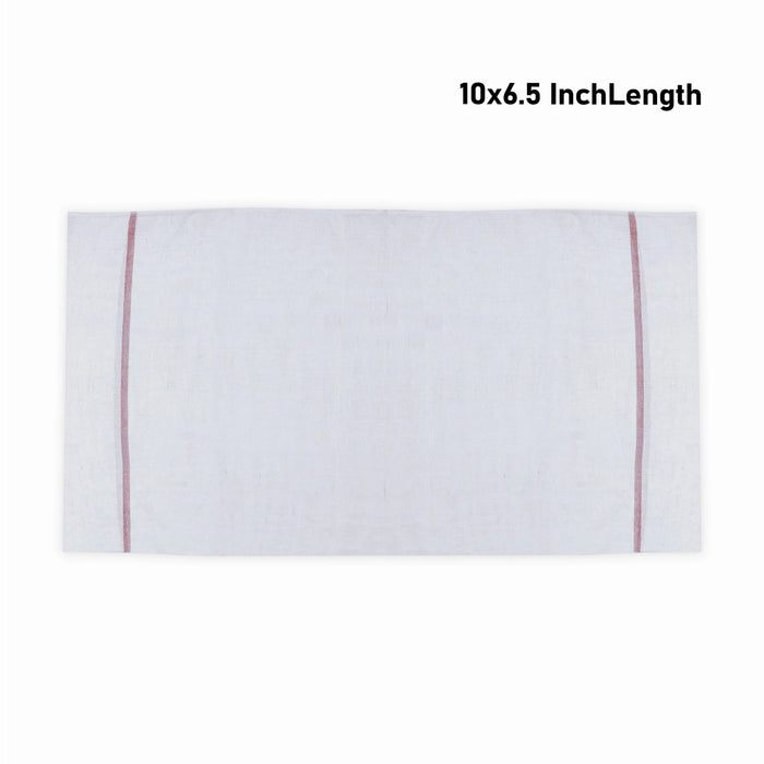 Towel - 10 x 6.5 Inches | White Colour Angavastram / Kasavu Shawl for Men - Shawls & Towels