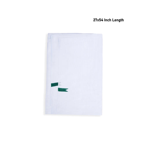 Towel - 27 x 54 Inches | White Colour Kasavu Shawl / Angavastram / Thundu for Men - Shawls & Towels