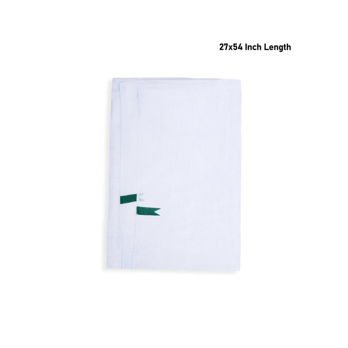 Towel - 27 x 54 Inches | White Colour Kasavu Shawl / Angavastram / Thundu for Men - Shawls & Towels