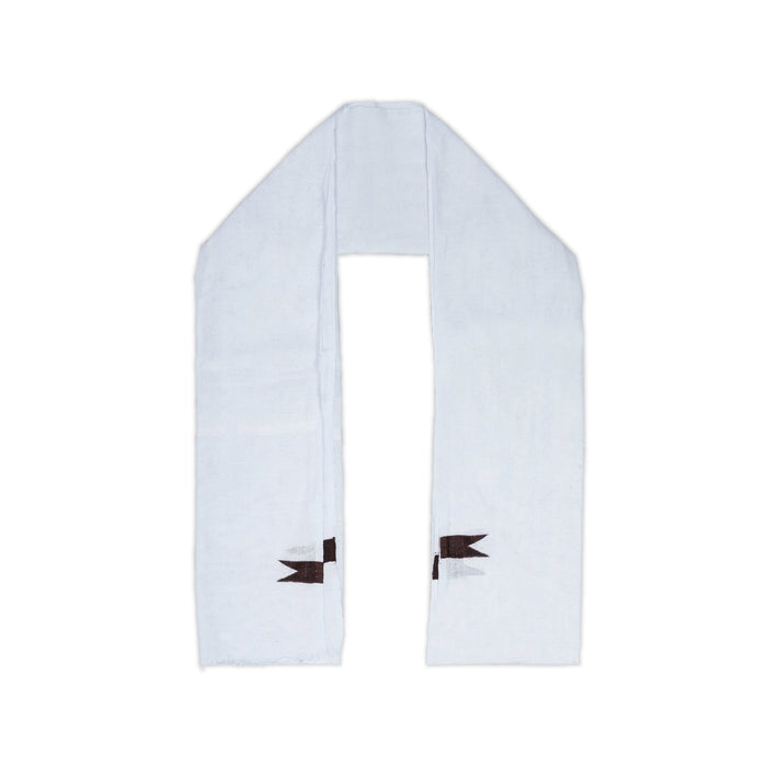 Towel - 15 x 30 Inches | White Angavastram / Chittai Kasavu Shawl for Men - Shawls & Towels