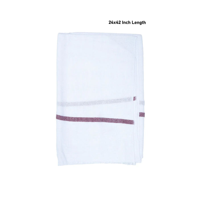 Cotton Towel – 24 x 42 Inches | White Thundu / Quick-Dry Bath Towel / Soft Gamcha for Home & Travel Use