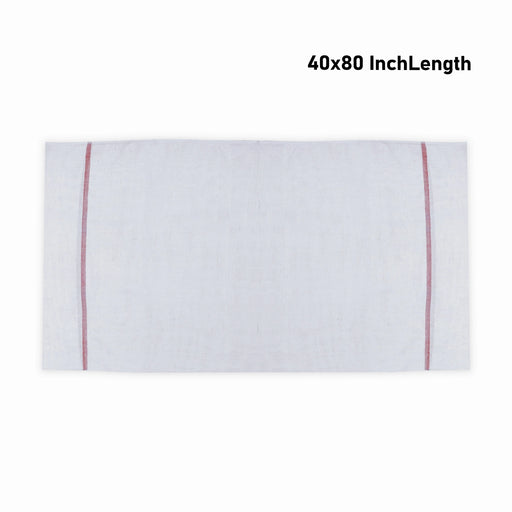 Towel - 40 x 80 Inches | Thundu / White Angavastram / Kasavu Shawl for Men - Shawls & Towels