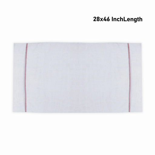 Towel - 28 x 46 Inches | Angavastram / White Colour Thundu / Kasavu Shawl for Men - Shawls & Towels