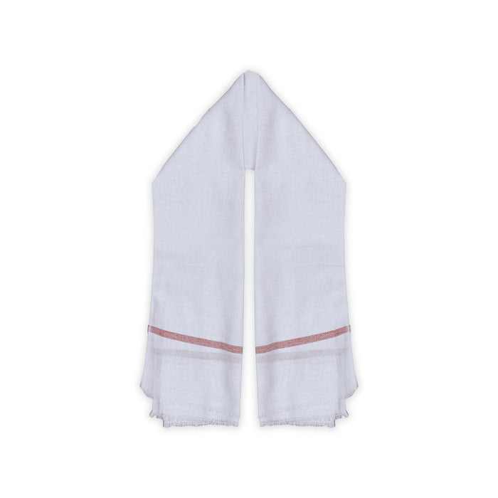 Towel - 1.5 Mtrs | Angavastram / White Colour Thundu / Kasavu Shawl / Gamcha