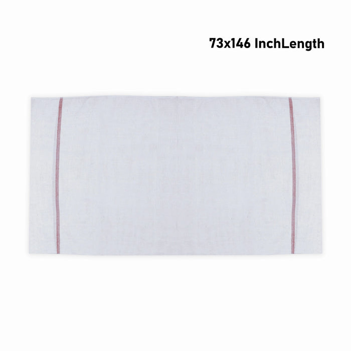 Towel - 73 x 146 Inches | White Angavastram / Thundu / Kasavu Shawl for Men - Shawls & Towels