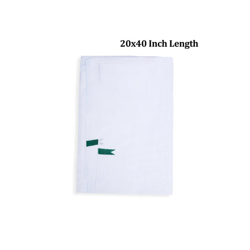 Towel - 20 x 40 Inches | White Colour Angavastram / Chittai Kasavu Shawl for Men - Shawls & Towels