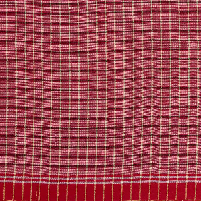Towel - 73 x 146 Inches | Checked Design Angavastram / Thundu / Kasavu Shawl for Men - Shawls & Towels