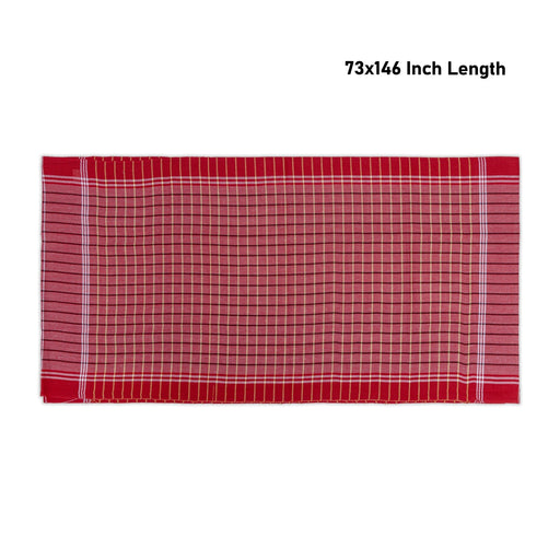 Towel - 73 x 146 Inches | Checked Design Angavastram / Thundu / Kasavu Shawl for Men - Shawls & Towels