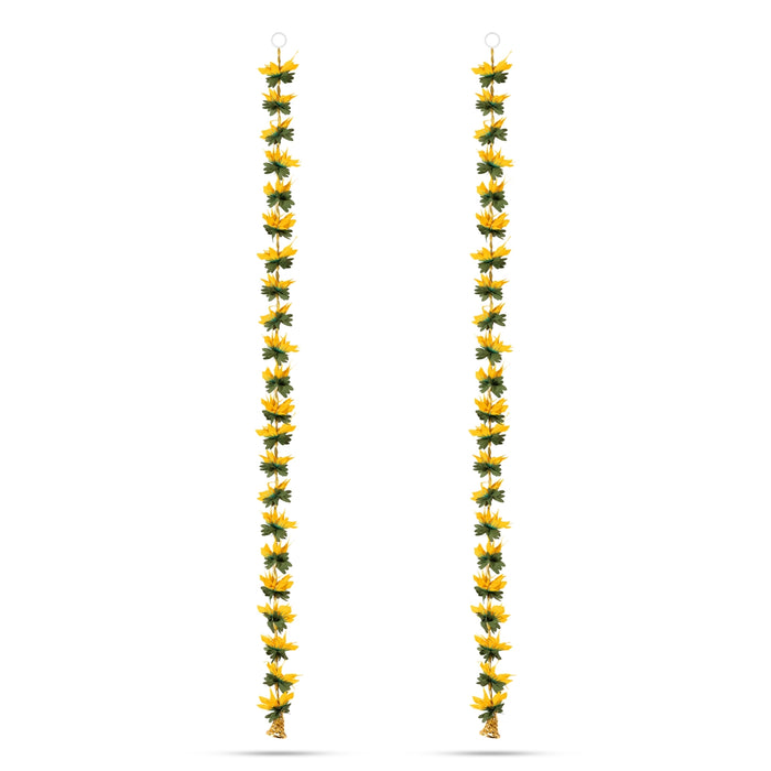 Side Toran Pair - 38 Inches | 2 Pcs/ Artificial Flower Thoran/ Door Hanging Toran For Festive Decor