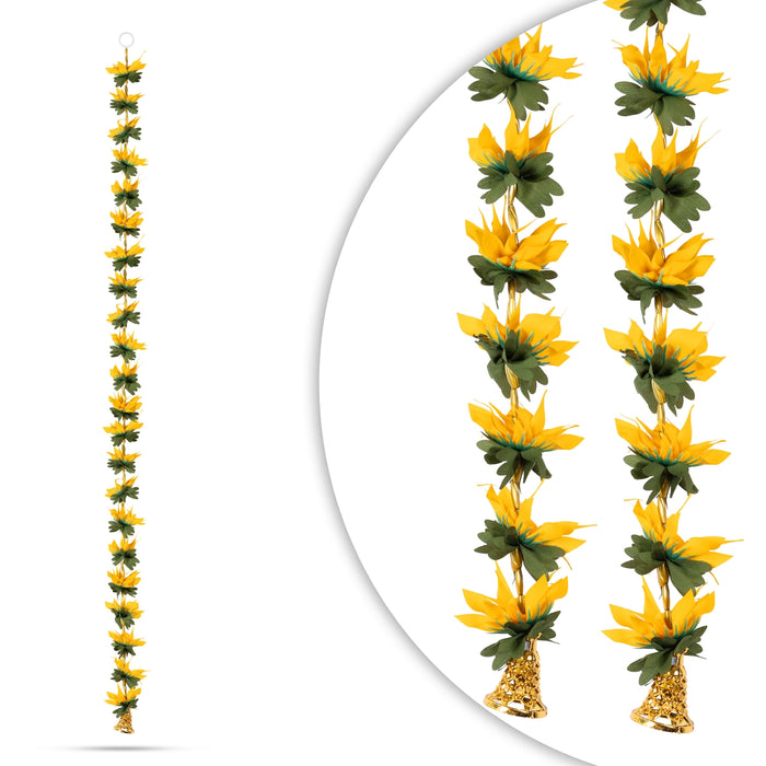 Side Toran Pair - 38 Inches | 2 Pcs/ Artificial Flower Thoran/ Door Hanging Toran For Festive Decor