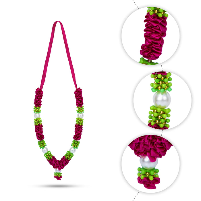 Satin Mala - 7.5 Inches | Artificial God Garland/ Decorative Mala/ Cloth Mala For Pooja & Festival Decoration