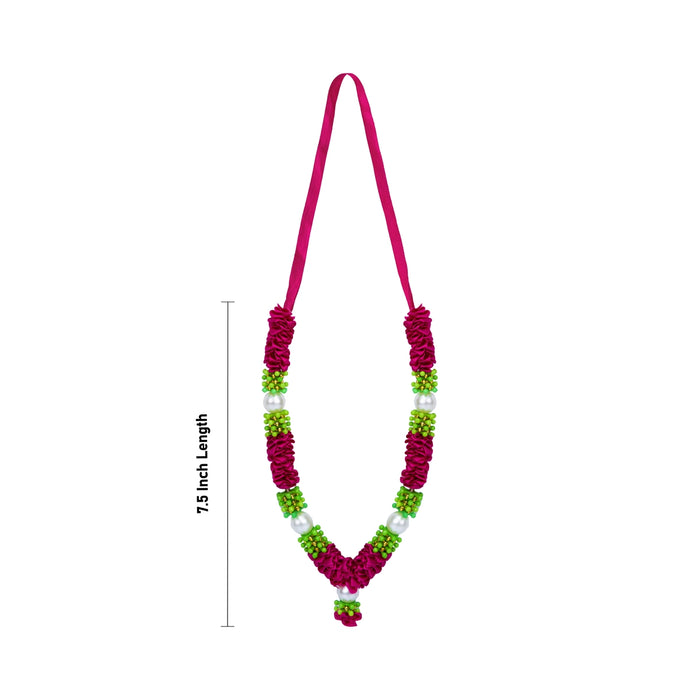 Satin Mala - 7.5 Inches | Artificial God Garland/ Decorative Mala/ Cloth Mala For Pooja & Festival Decoration