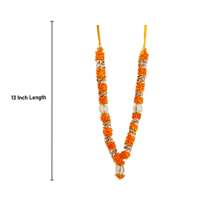 Artificial Garland - 13 Inches | Satin Garland/ Cloth Mala for Photo Frame/ Assorted Design & Colour