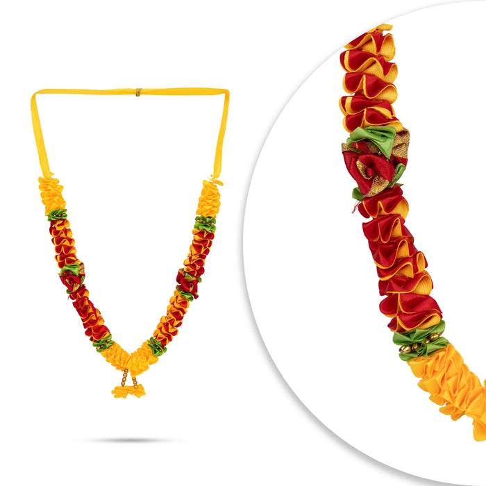 Satin Mala - 12 Inches | Mala / Flower Mala / Artificial Flower Mala for Photo Frame