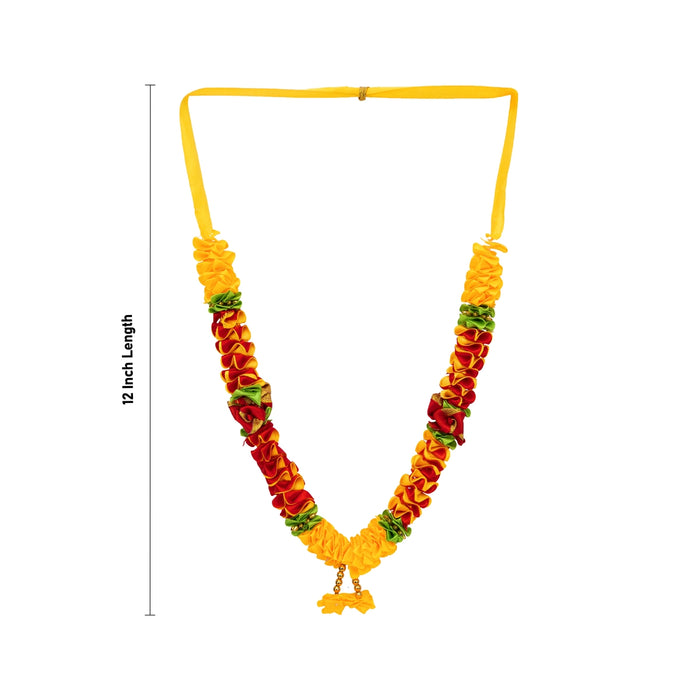 Satin Mala - 12 Inches | Mala / Flower Mala / Artificial Flower Mala for Photo Frame