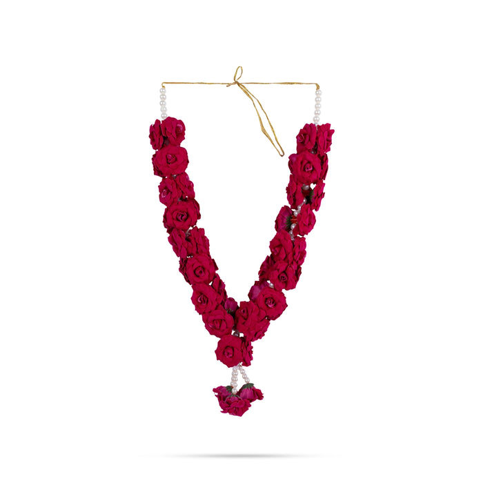 Rose Mala - 15 Inches | Floral Beads Garland/ Decorative Mala for Deity Alankaram/ Assorted
