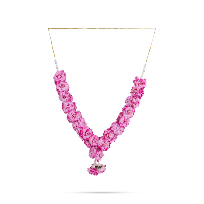 Rose Mala - 15 Inches | Floral Beads Garland/ Decorative Mala for Deity Alankaram/ Assorted