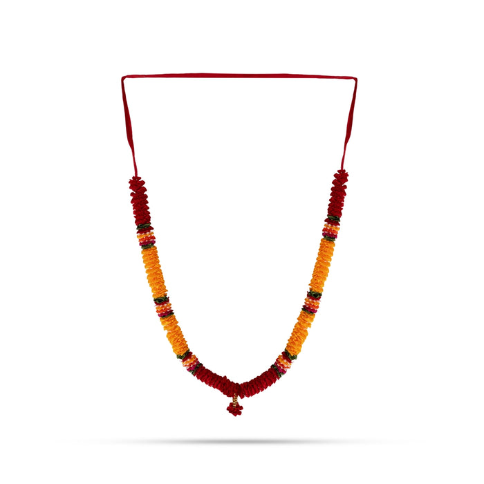 Artificial Garland - 18.5 Inches | Satin Mala / Cloth Garland / Fancy Mala for Photo Frame & Decoration - Mala