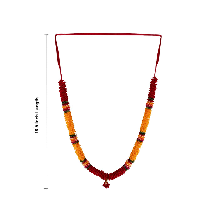 Artificial Garland - 18.5 Inches | Satin Mala / Cloth Garland / Fancy Mala for Photo Frame & Decoration - Mala